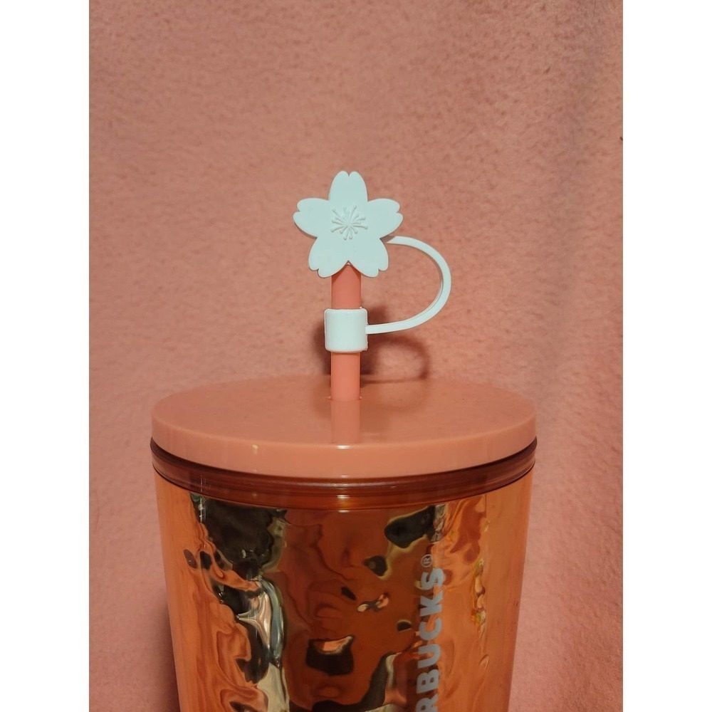 Light pink flower straw topper